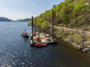 Overwater Drilling Rig on Loch Lomond