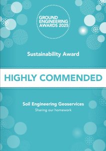 Highly Commended Certificate for Sustainability